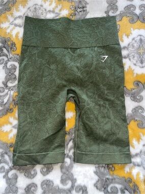 Gymshark Dark Olive Seamless High-Rise Biker Shorts